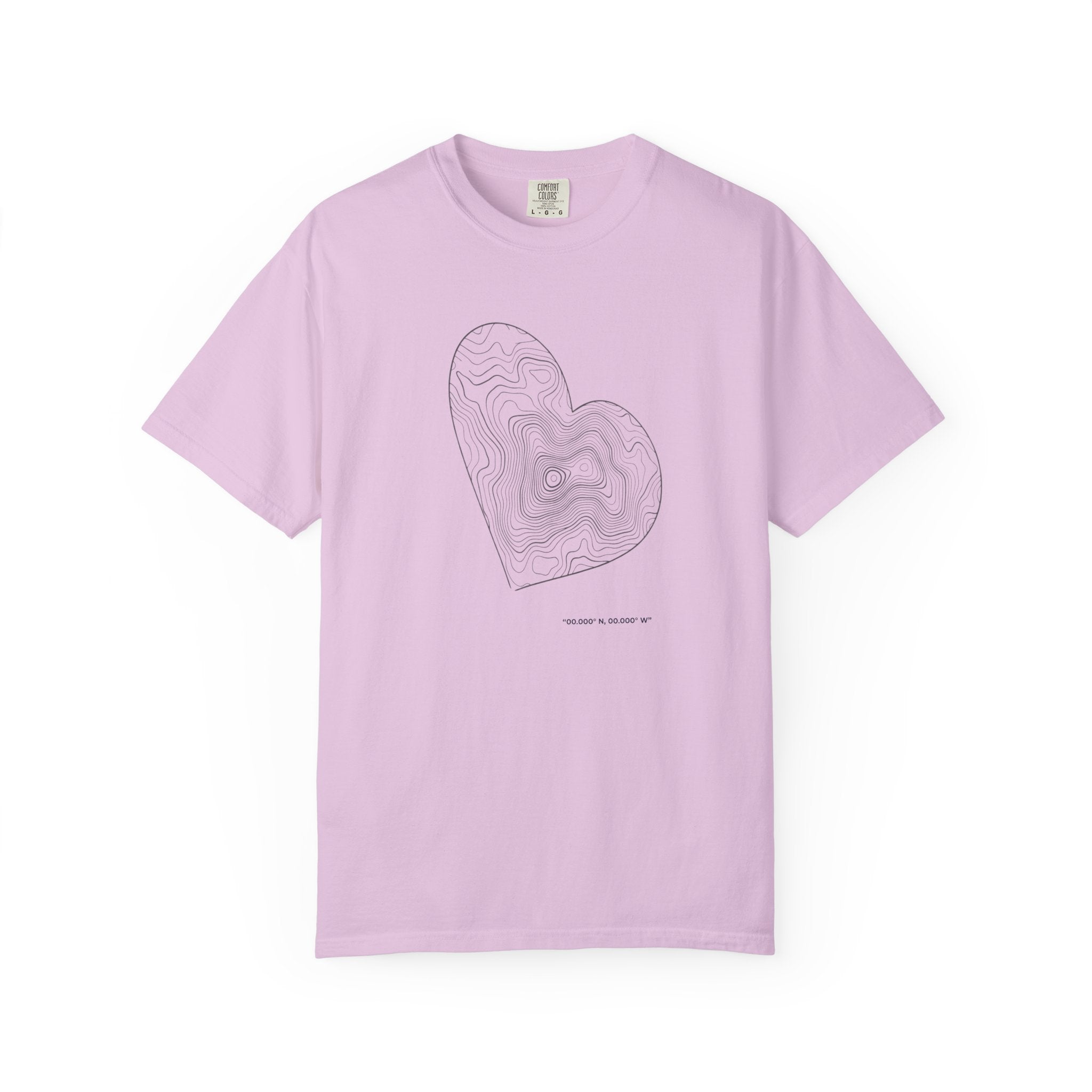Topographic Heart T-Shirt — Minimal Contour Heart Graphic Tee