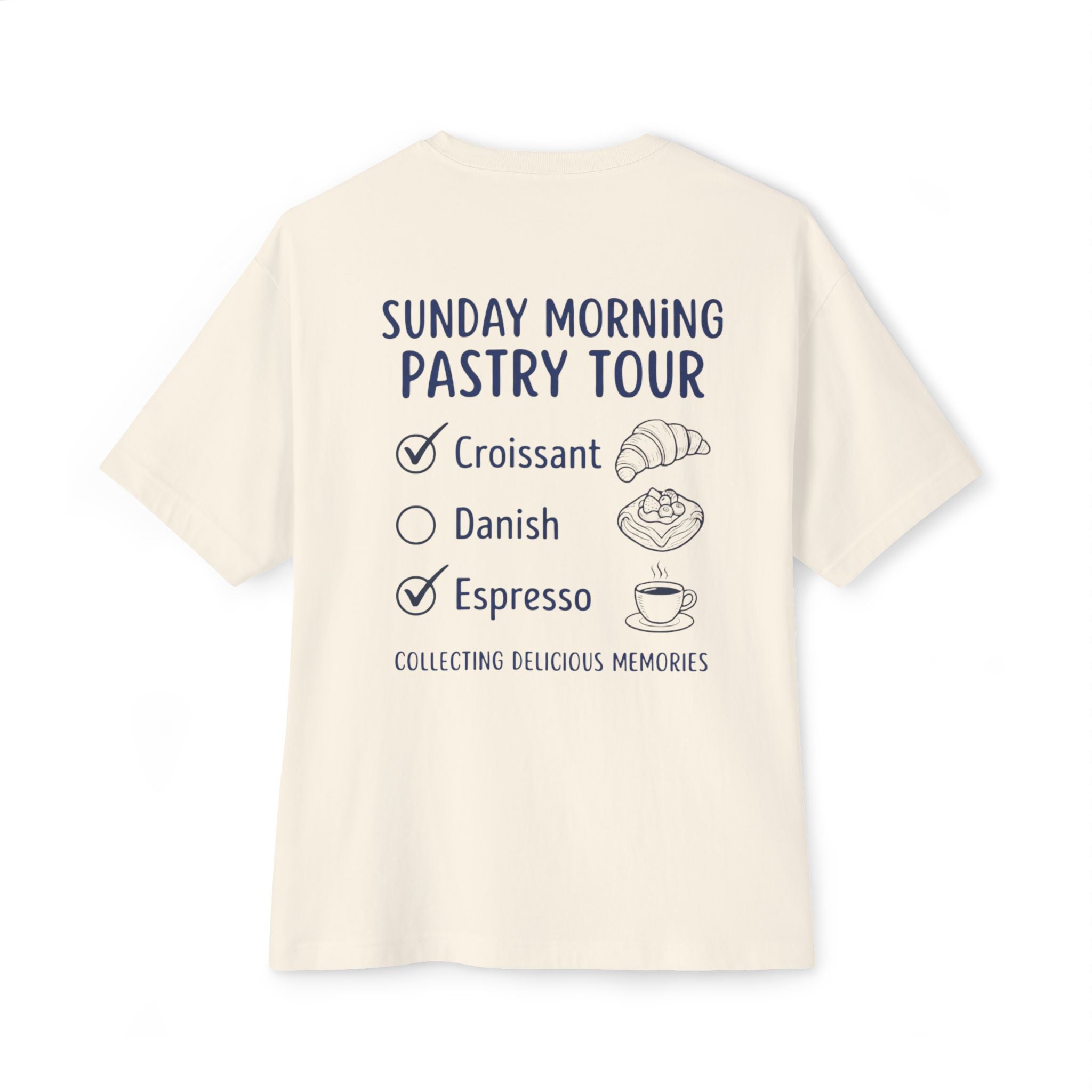 Pastry Tour Tee — "Sunday Morning Artisan Bakery" Croissant & Espresso Graphic Shirt