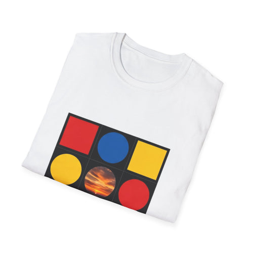 Bauhaus Grid T-Shirt — Retro Shapes Graphic Tee