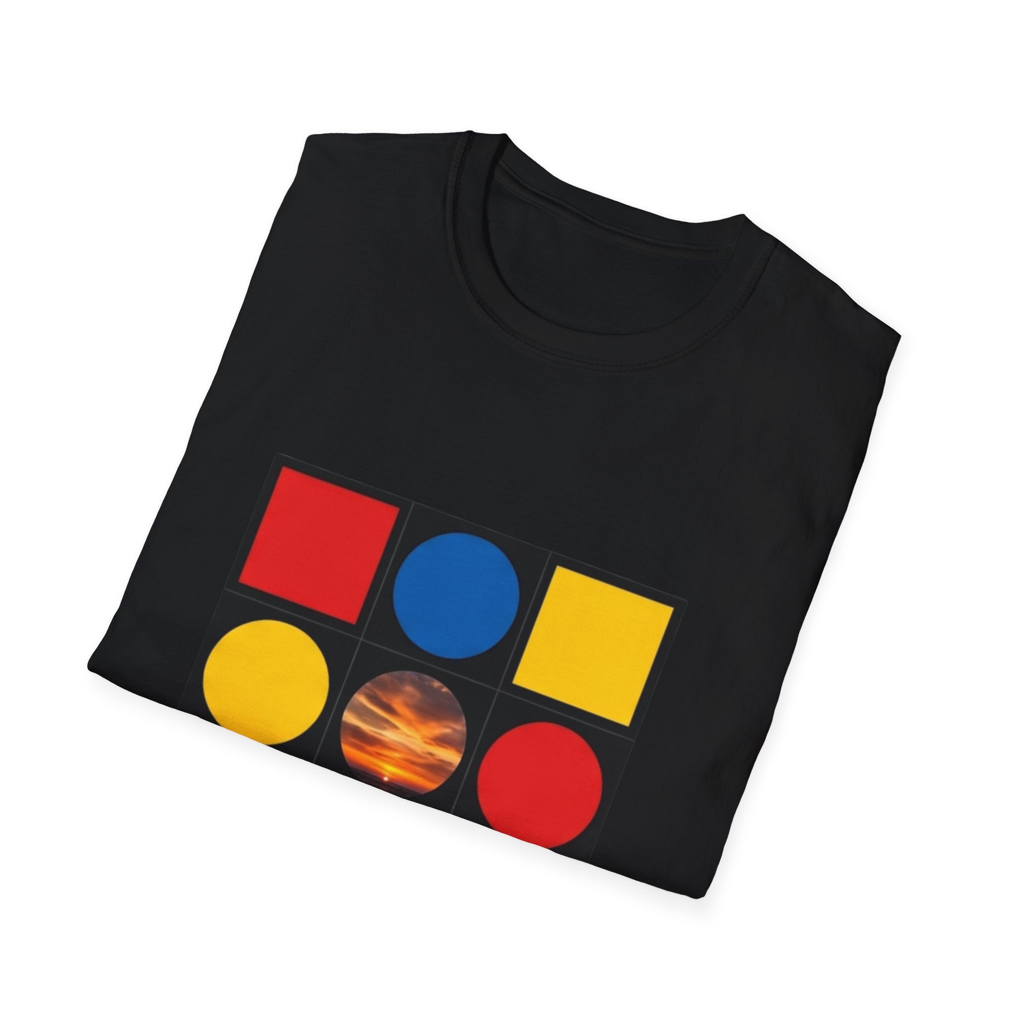 Bauhaus Grid T-Shirt — Retro Shapes Graphic Tee