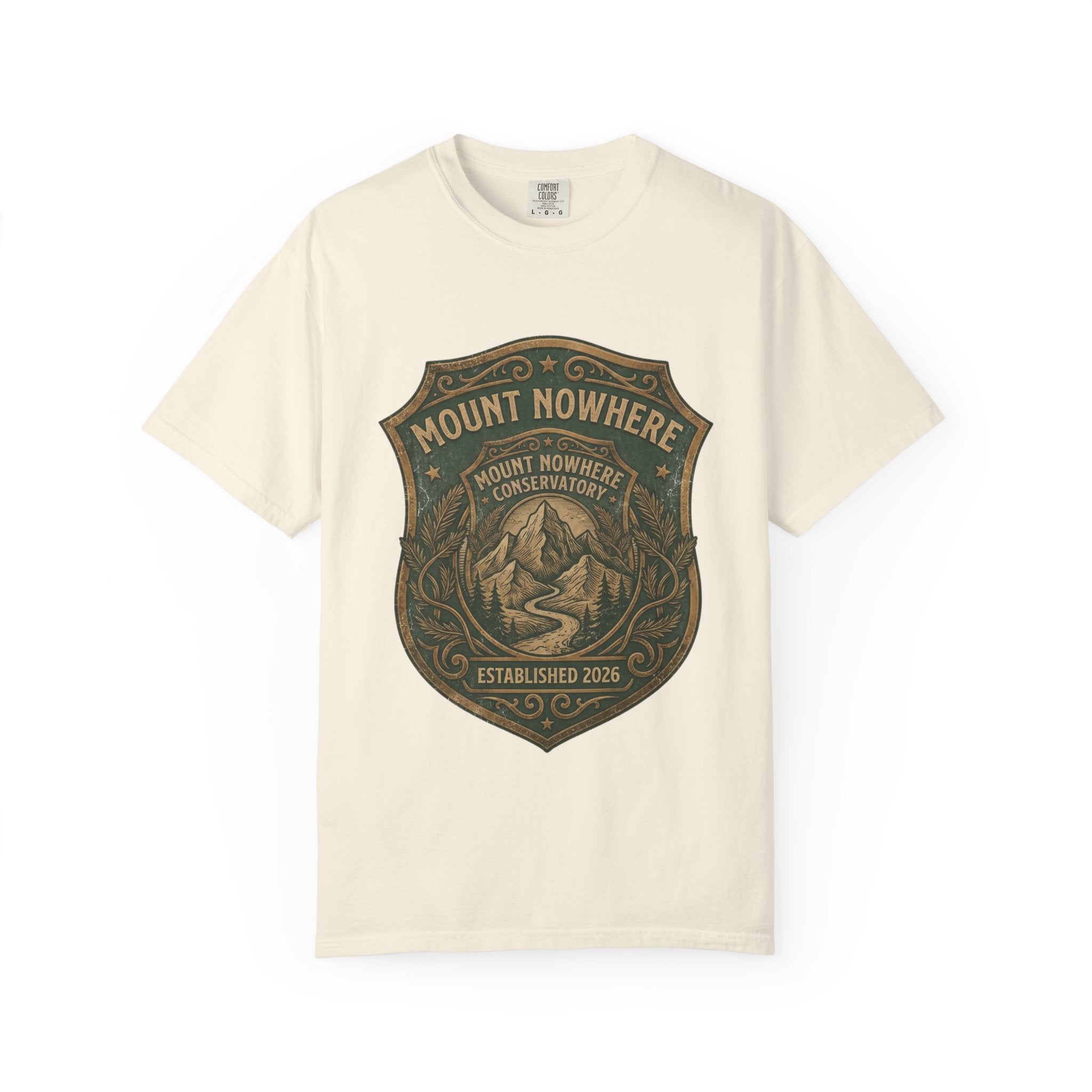 Mount Nowhere Vintage Mountain T-Shirt — Retro Outdoor Adventure Tee