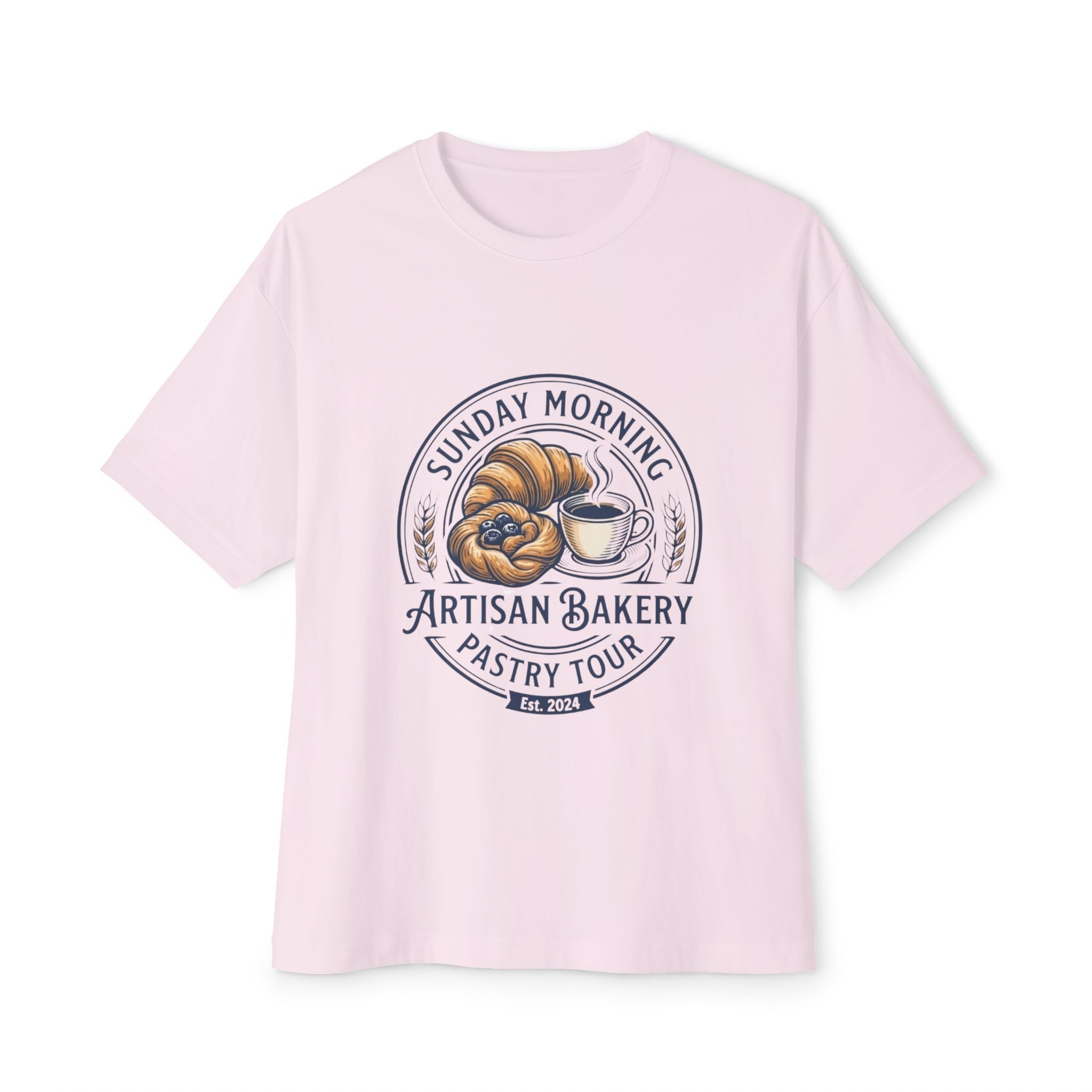 Pastry Tour Tee — "Sunday Morning Artisan Bakery" Croissant & Espresso Graphic Shirt