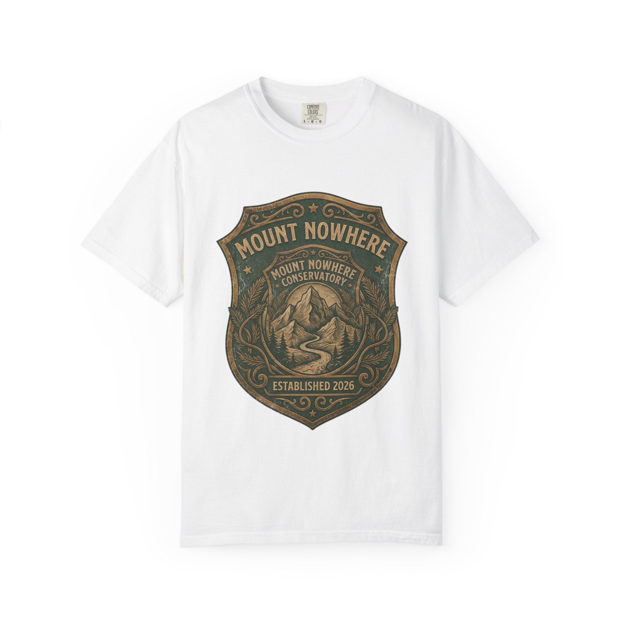 Mount Nowhere Vintage Mountain T-Shirt — Retro Outdoor Adventure Tee