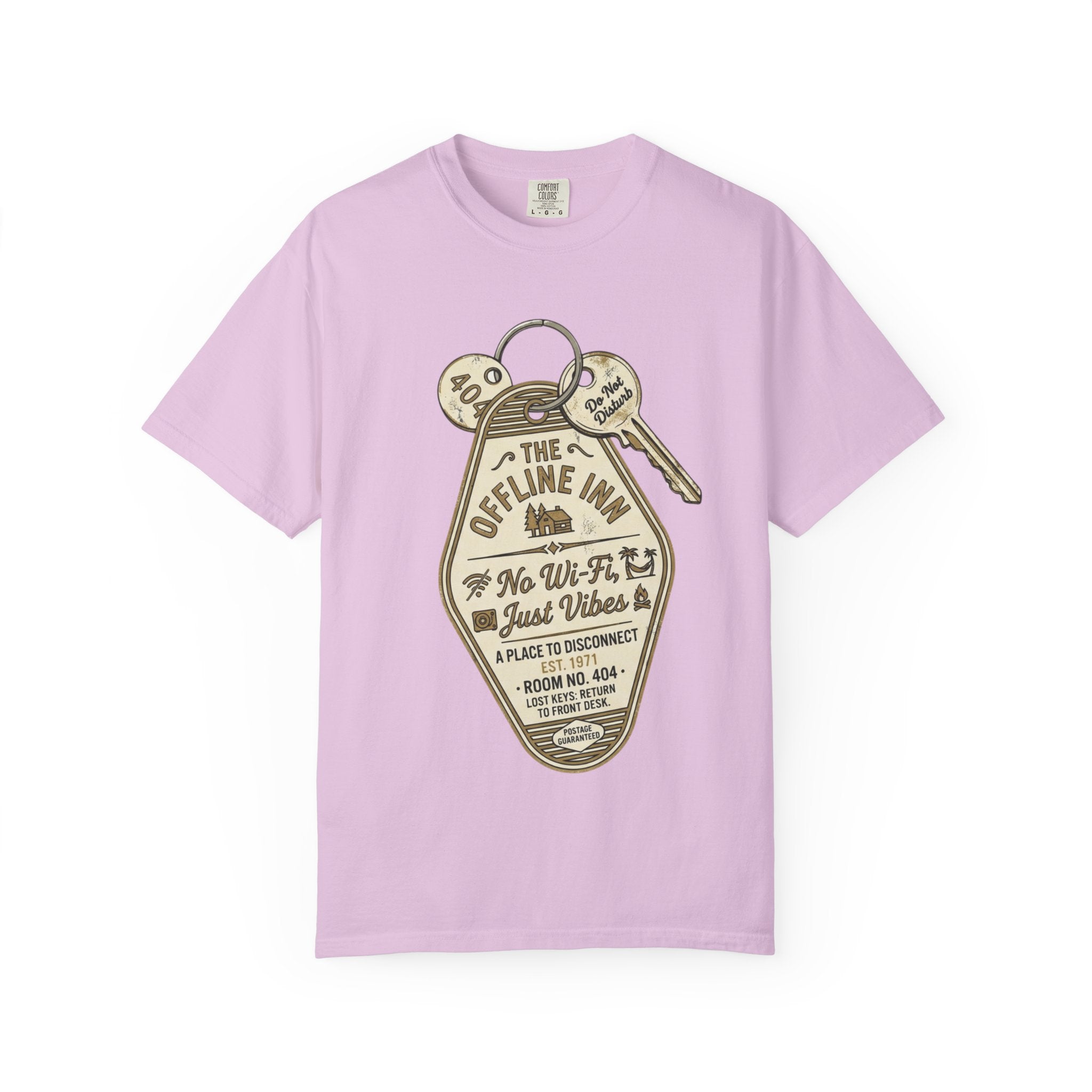 Motel Key Tag Graphic T-Shirt — "Offline Inn" Vintage Travel Tee