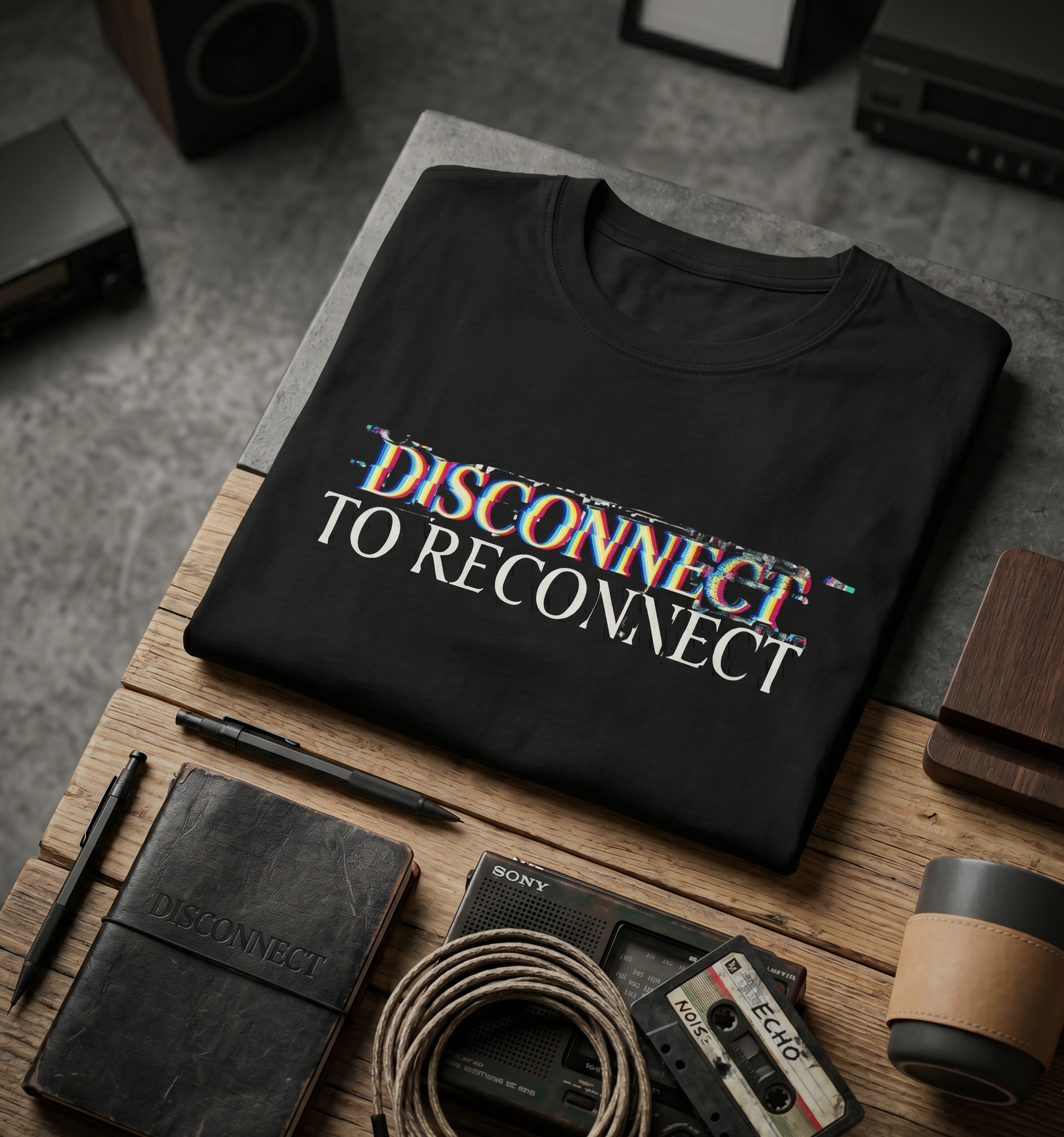 Disconnect Glitch Graphic T-Shirt
