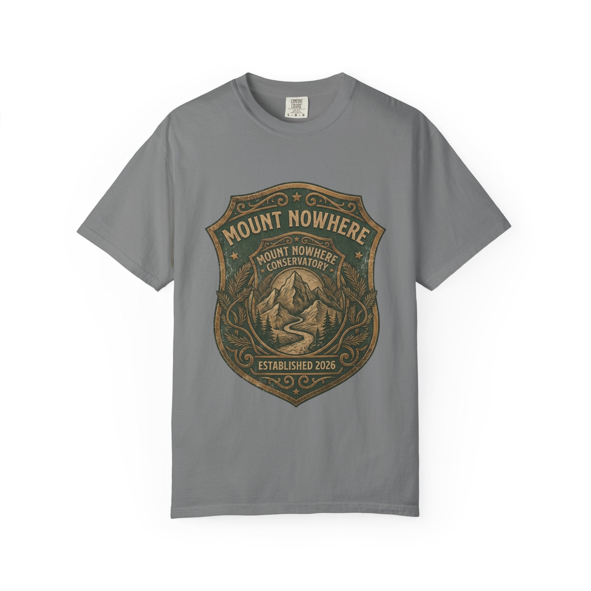 Mount Nowhere Vintage Mountain T-Shirt — Retro Outdoor Adventure Tee