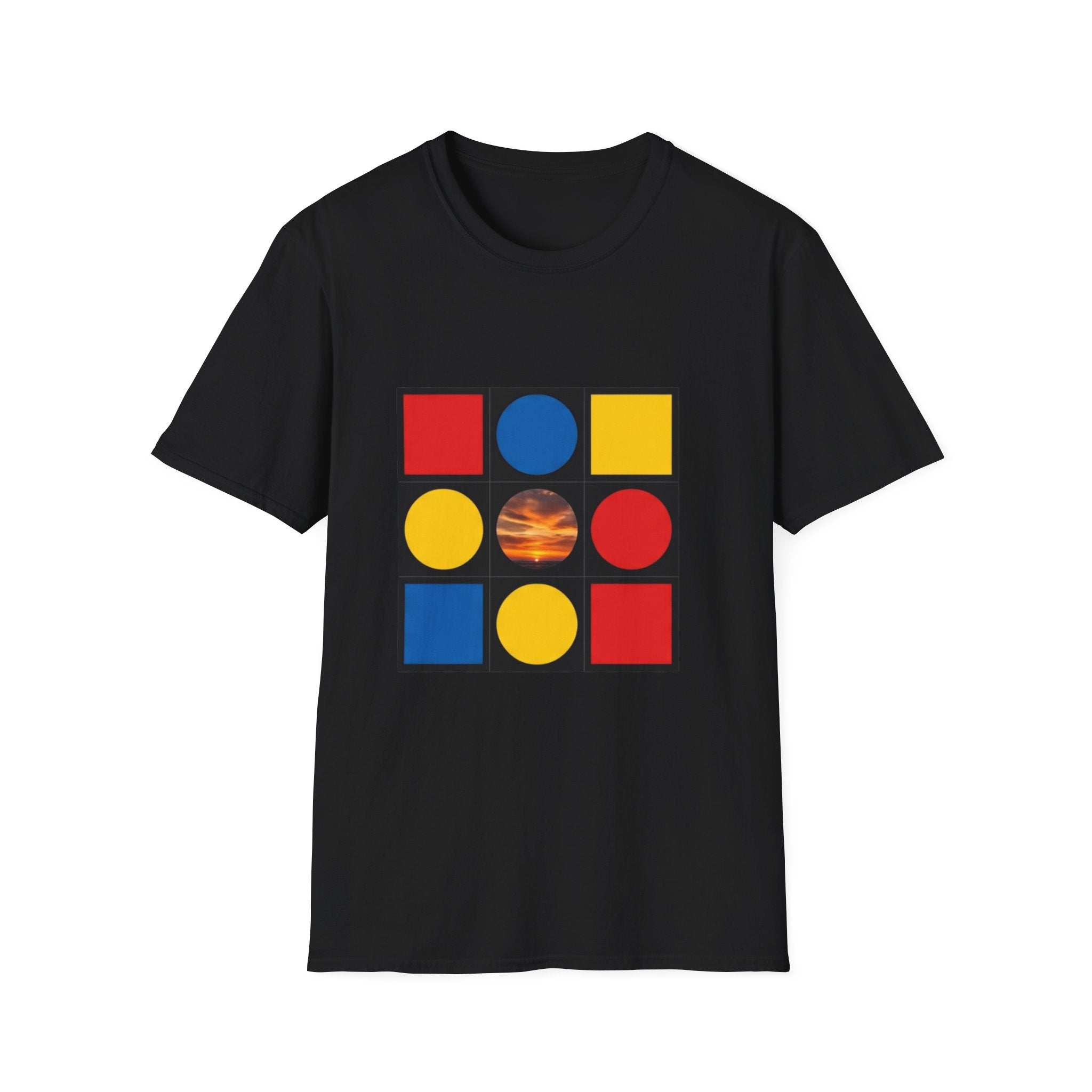 Bauhaus Grid T-Shirt — Retro Shapes Graphic Tee