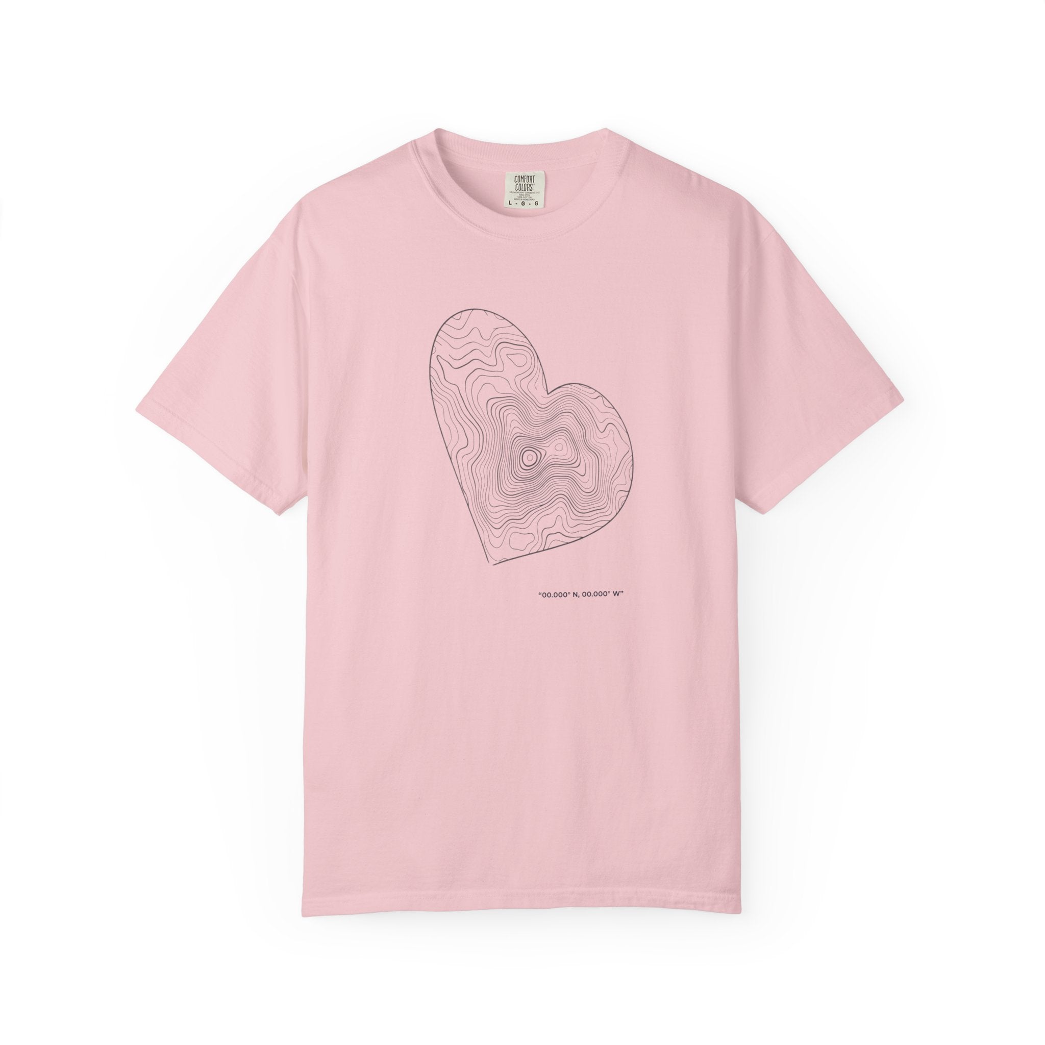 Topographic Heart T-Shirt — Minimal Contour Heart Graphic Tee