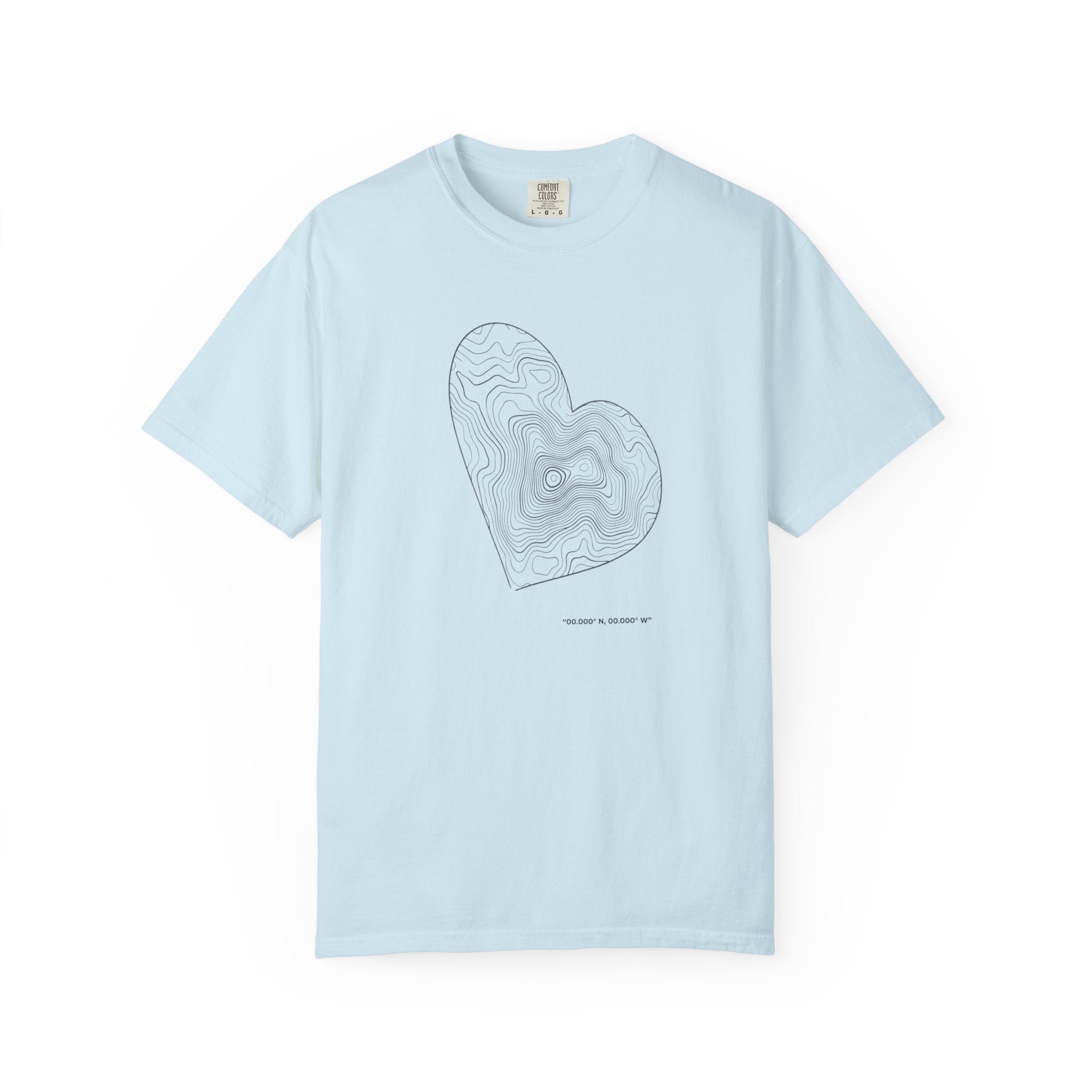 Topographic Heart T-Shirt — Minimal Contour Heart Graphic Tee