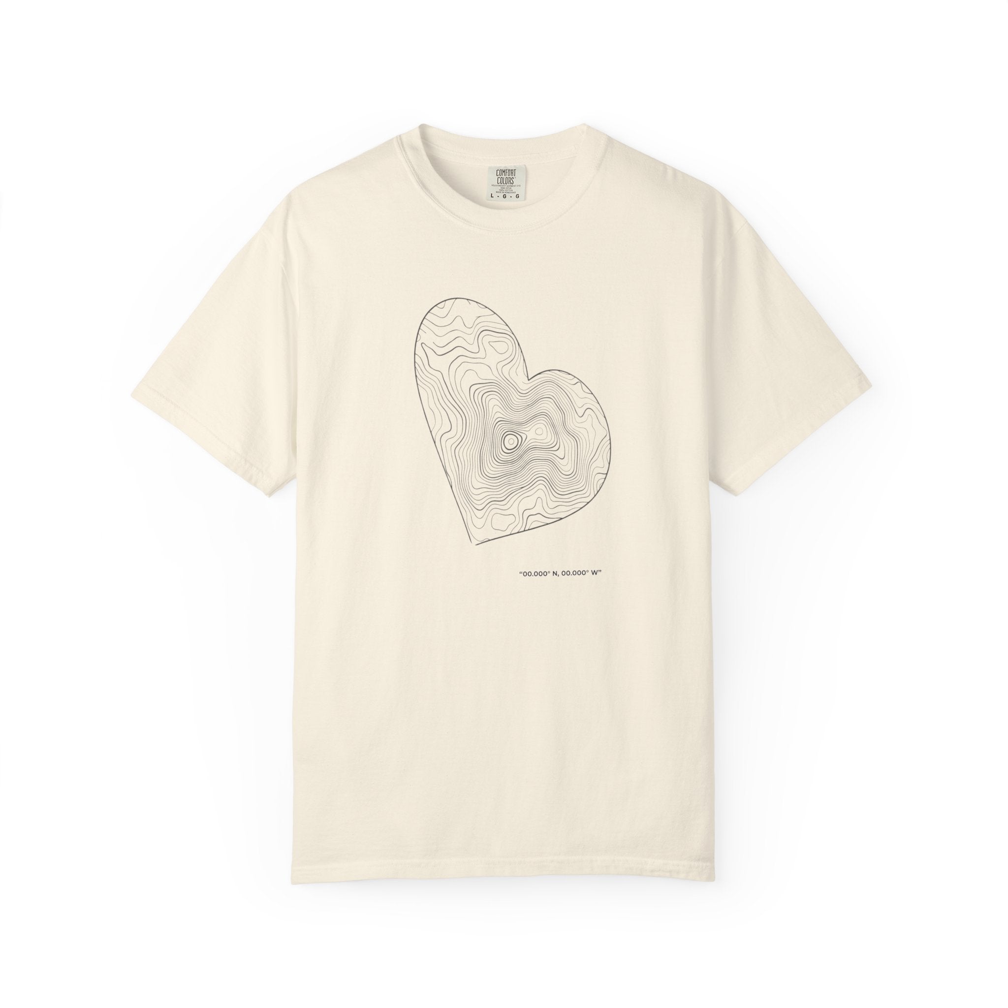 Topographic Heart T-Shirt — Minimal Contour Heart Graphic Tee