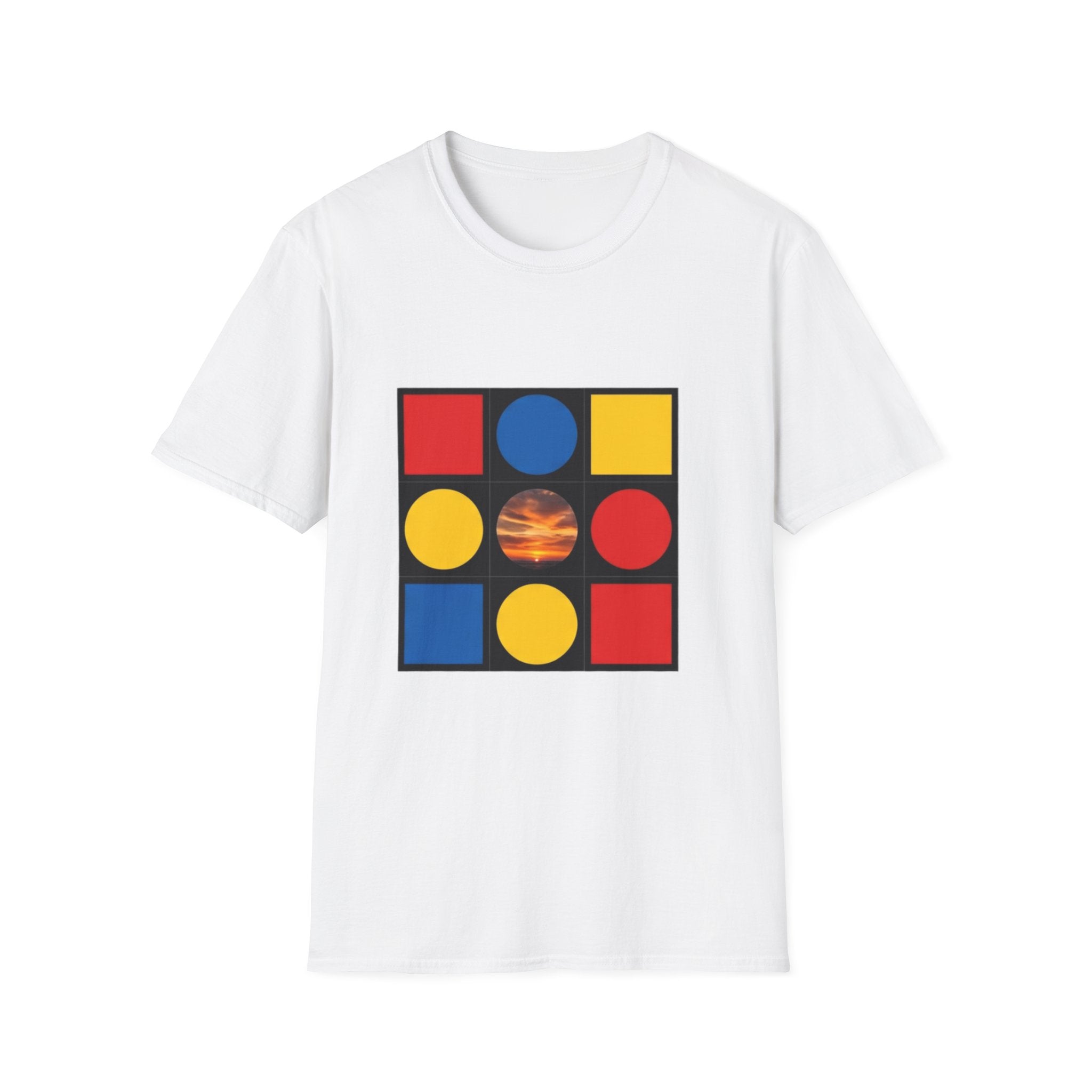 Bauhaus Grid T-Shirt — Retro Shapes Graphic Tee