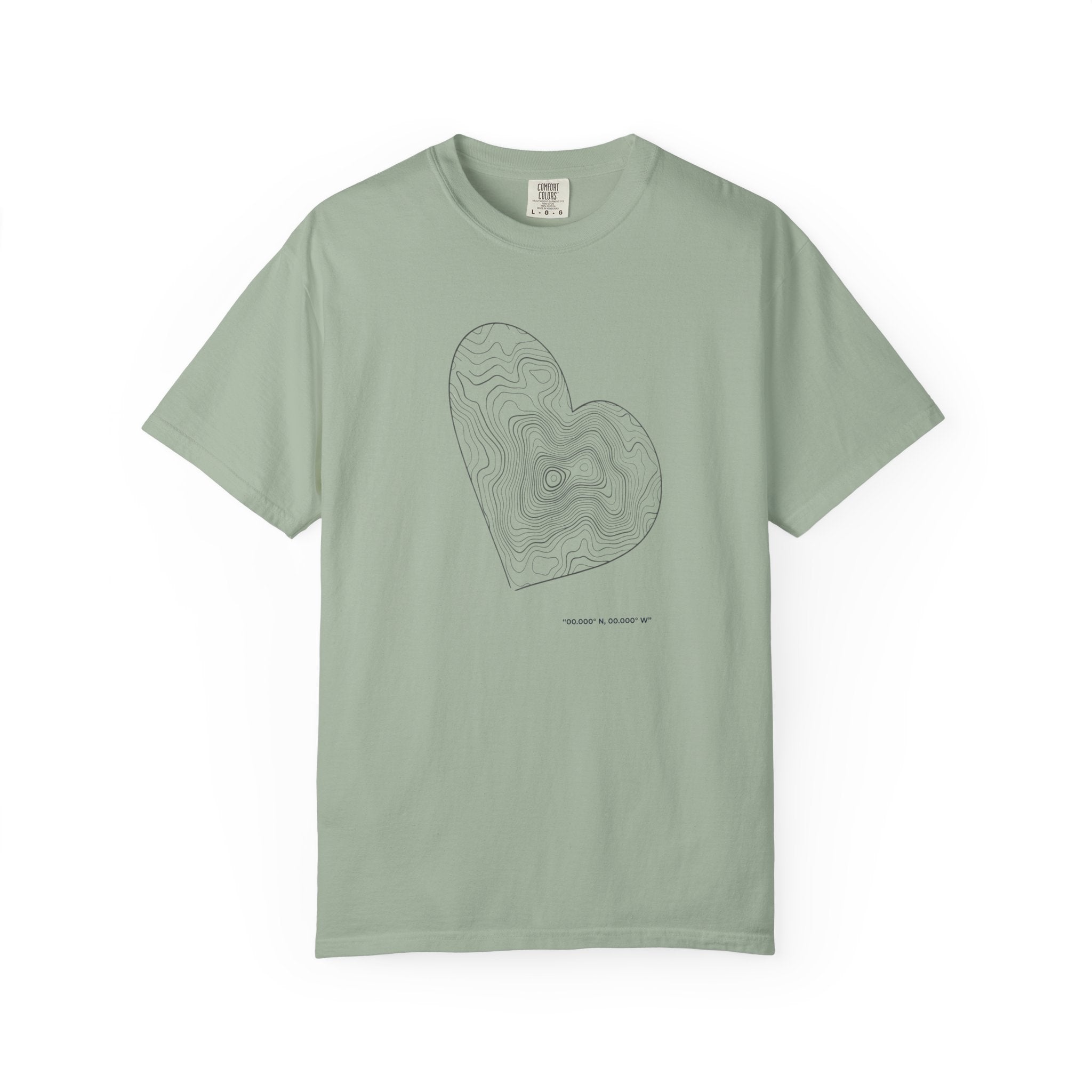Topographic Heart T-Shirt — Minimal Contour Heart Graphic Tee