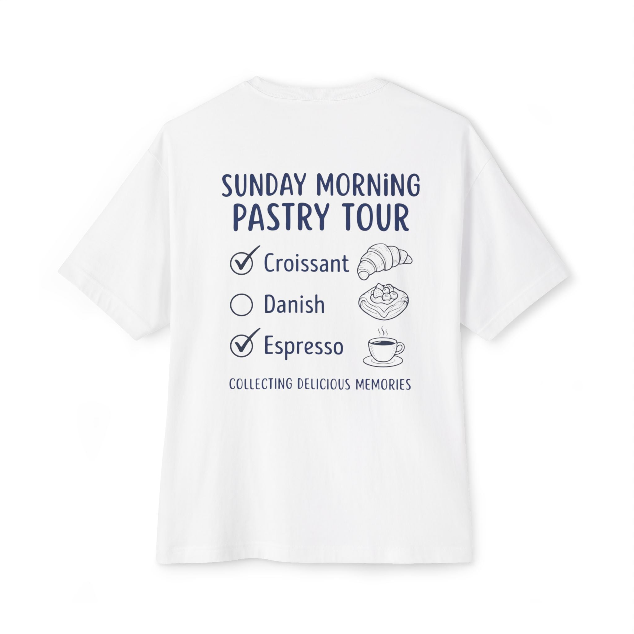 Pastry Tour Tee — "Sunday Morning Artisan Bakery" Croissant & Espresso Graphic Shirt
